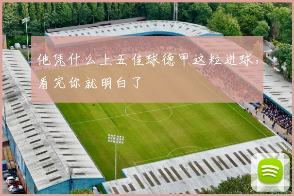 他凭什么上五佳球德甲这粒进球,看完你就明白了
